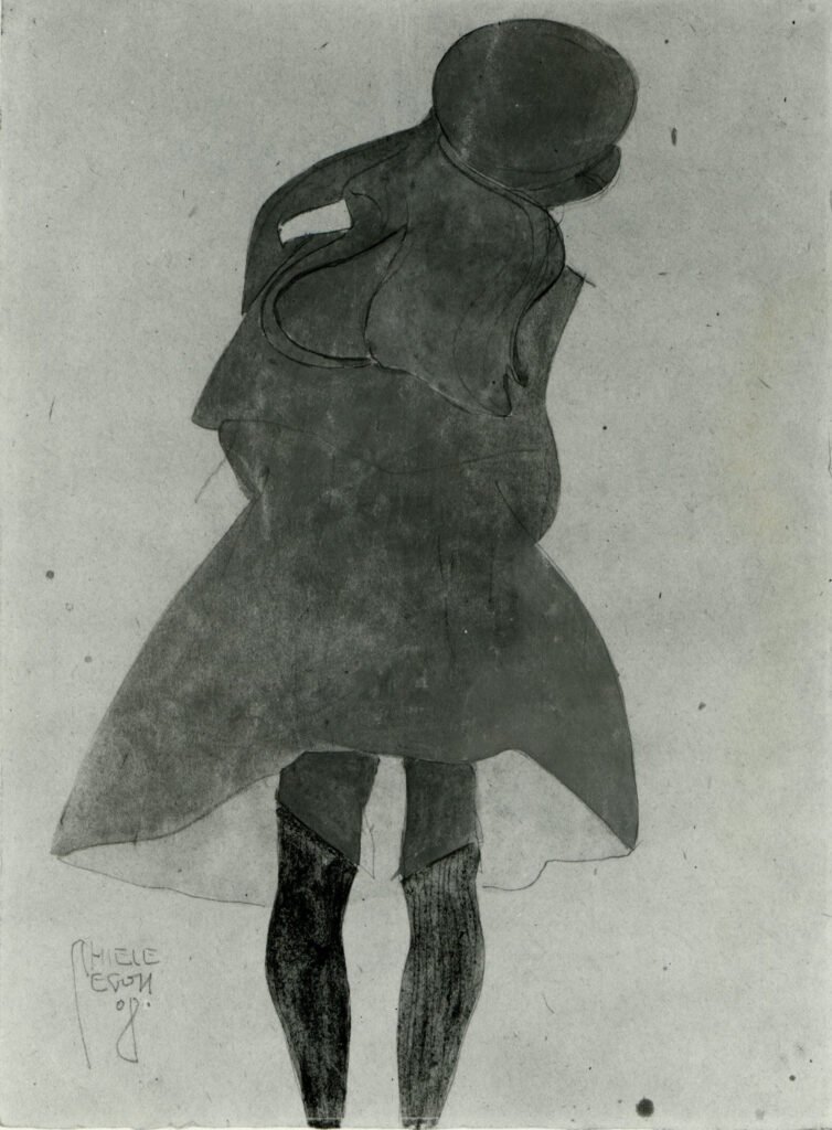 Standing Girl, Back View, Egon Schiele (1890-1918), Public domain, via Wikimedia Commons